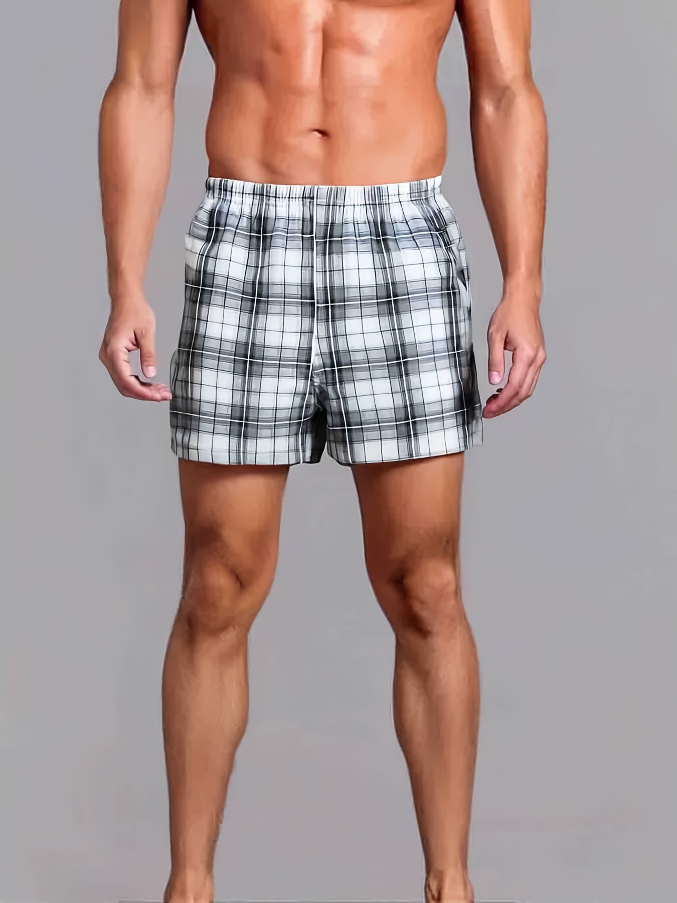 mens soft comfortable   sleep shorts elastic waistband lightweight polyester lounge pajama bottoms for spring summer   wear with random print hand wash only
