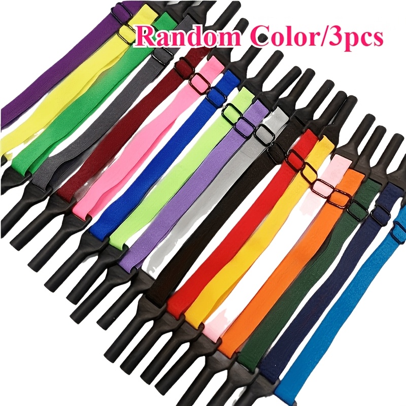 TEMU Lot de 3 Porte-lunettes | Chaîne à lunettes | Sangle de fixation réglable pour lunettes de vue et lunettes de lecture | -chute Couleur aléatoire