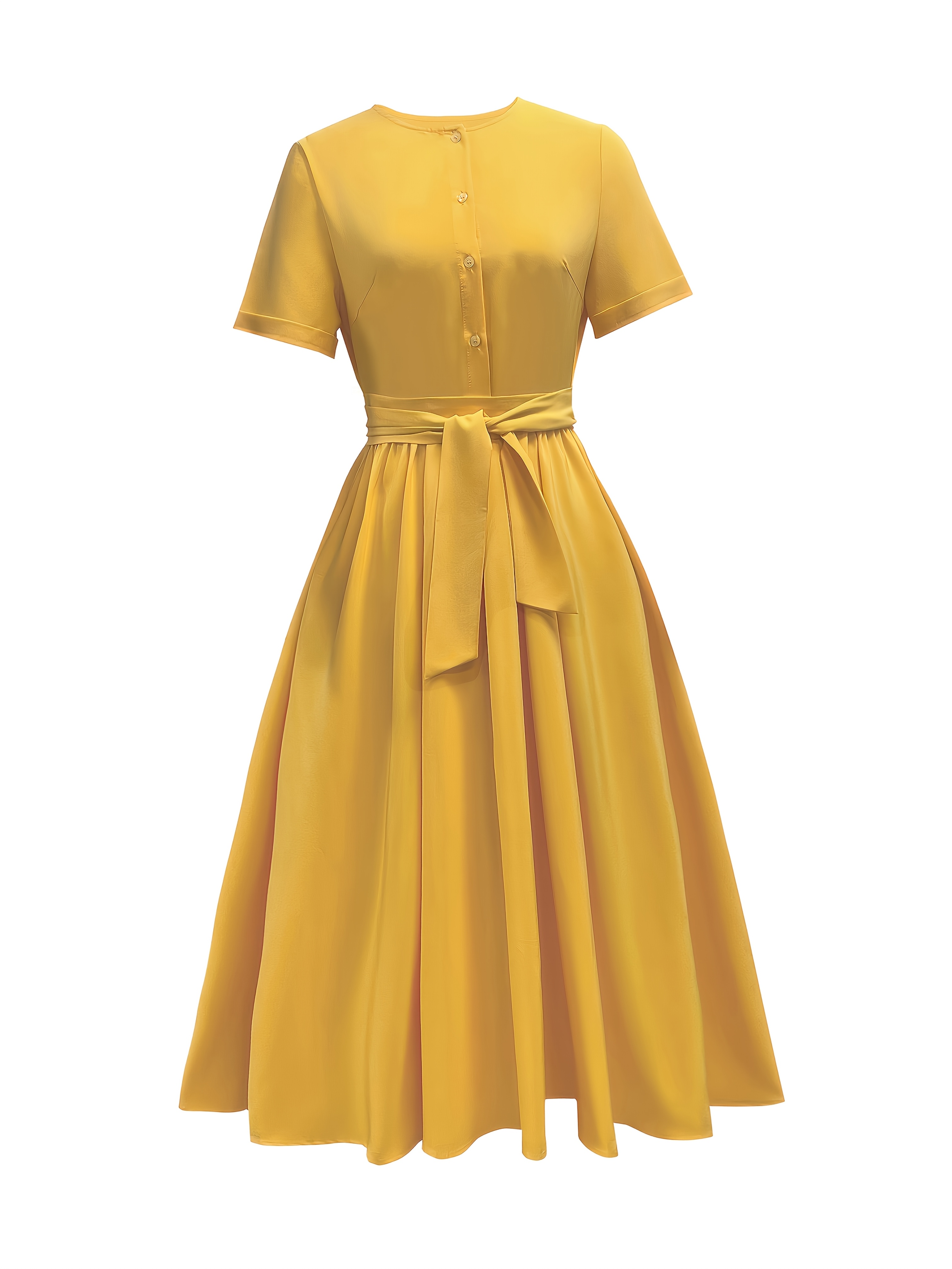 knee length dresses for ladies Girl In Mind Tansy Short Sleeve Lace Yellow Midi Dress – Love My Apparel