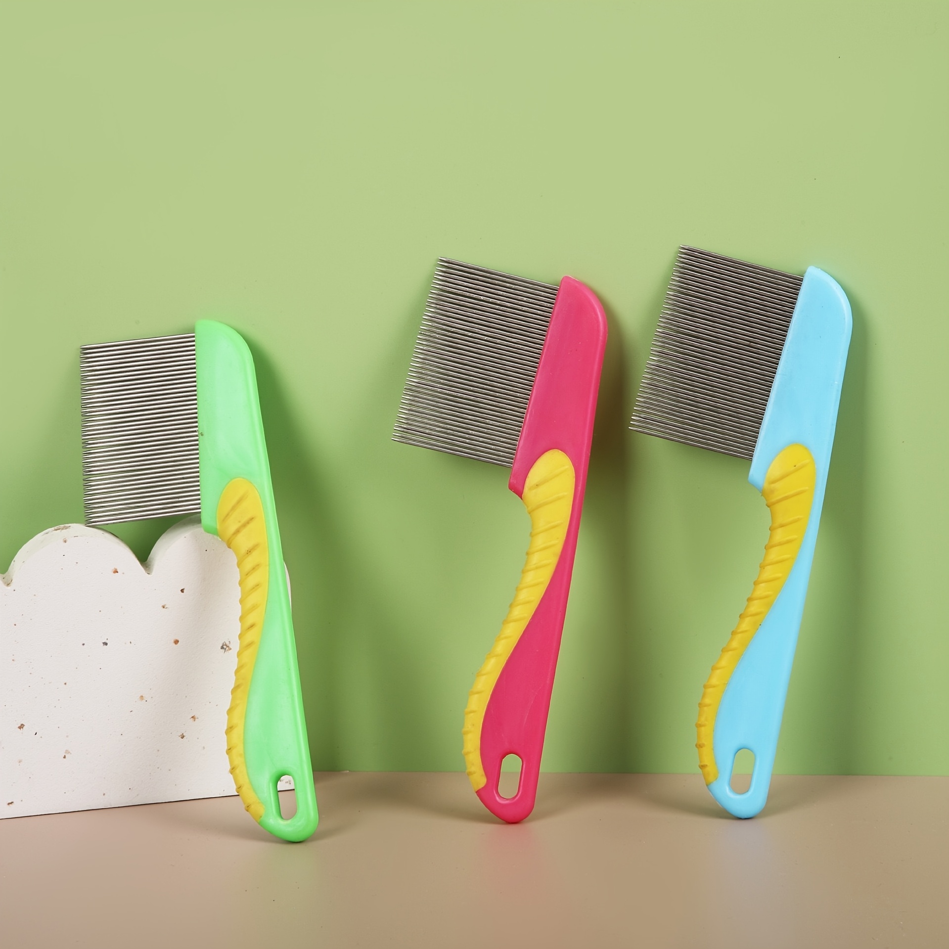 pet flea comb   teeth flea and lice removal grooming comb for cats and dogs dense tooth pet hair cleaning brush grooming and deshedding tool