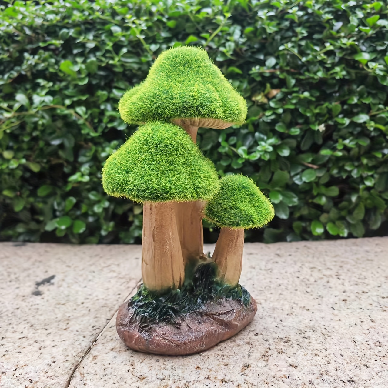 Image of Resin Mushroom Cluster Statue - Garden, Patio & Home Decor | Ideal For Weddings & Outdoor Spaces