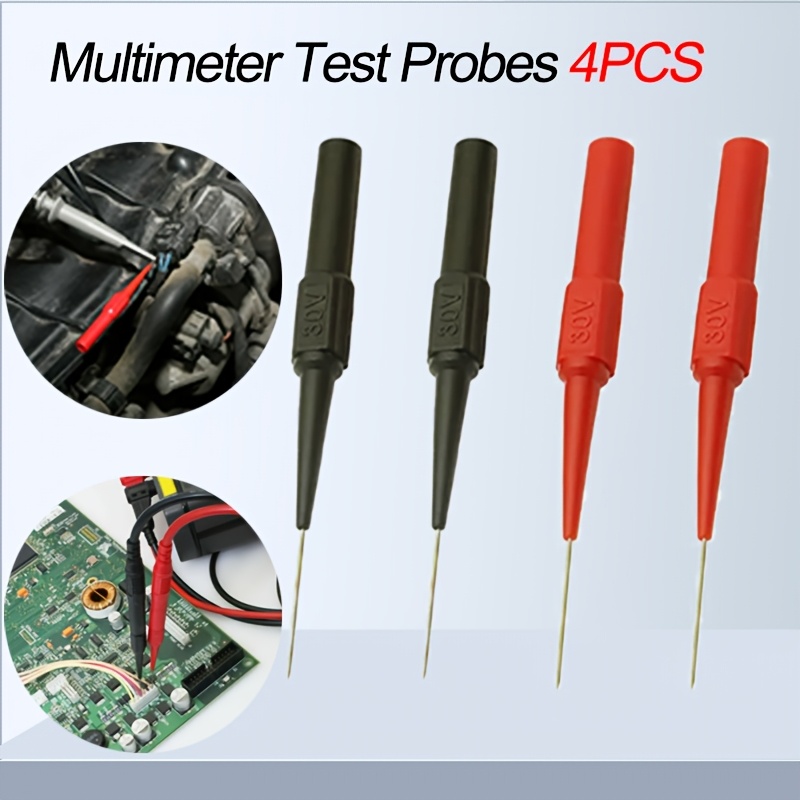 TEMU 4/6 piezas de puntas de de diagnóstico automotriz de 30 V - Extensor de prueba multifuncional con puntas finas y flexibles, de precisión de 90°,