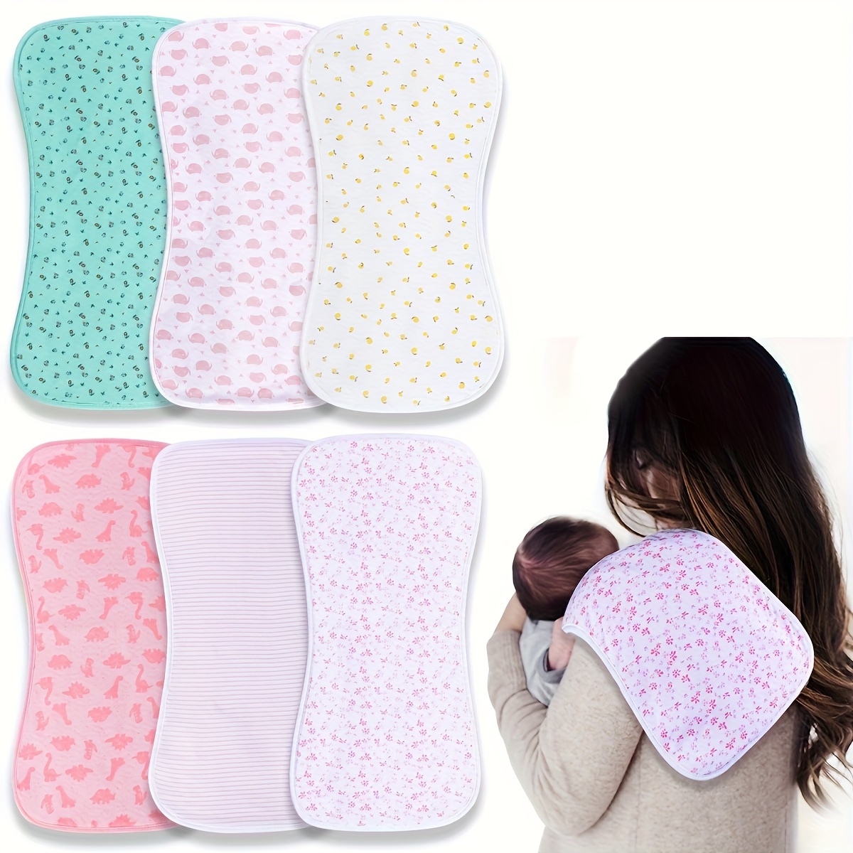 

Burp Cloths For Baby Girls Large Burp Clothes Extra Absorbent Soft Burping Rags Spit Up Cloth Sets For Newborns 8 Pack