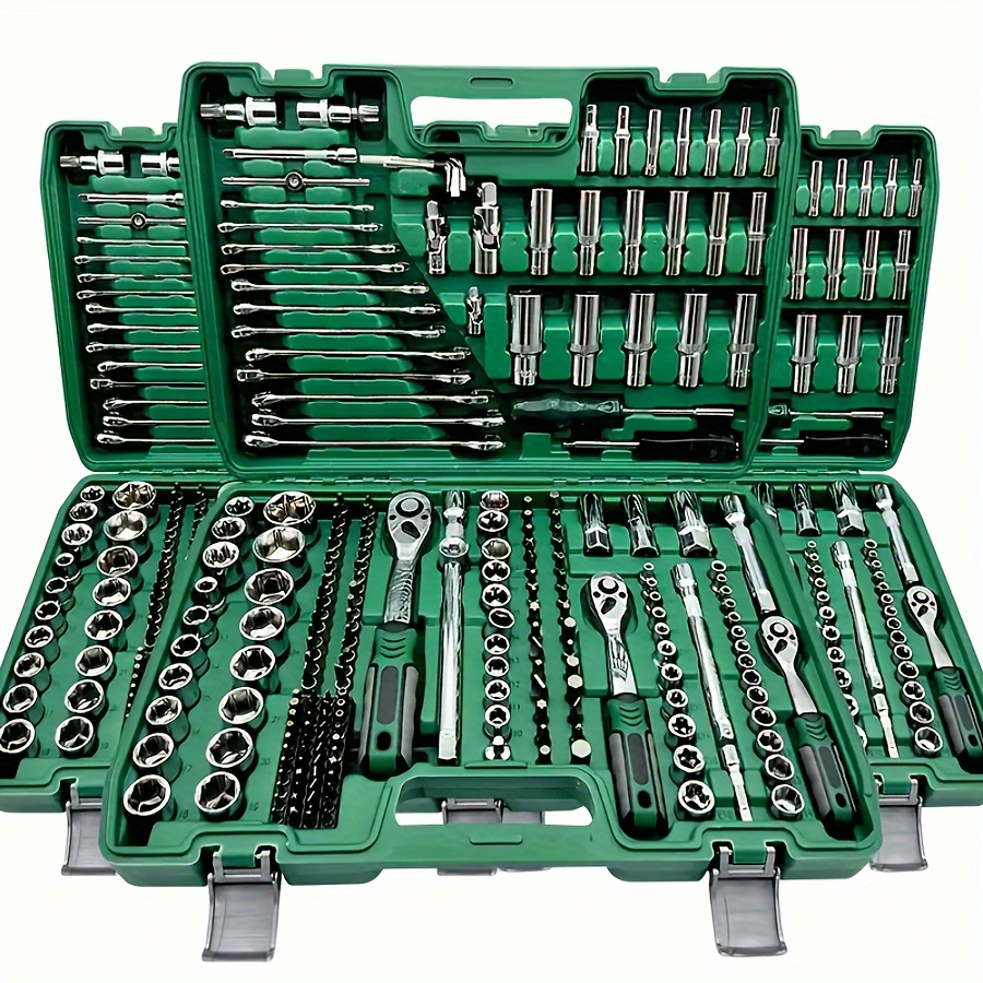 professional mechanical set 46 53 151 216pcs 1 4 3 8 1 2 drive metric ratchet wrench kit with cr v socket s2 bit extension rod and adapter for home and car maintenance durable multifunctional professional racing grade maintenance tool set