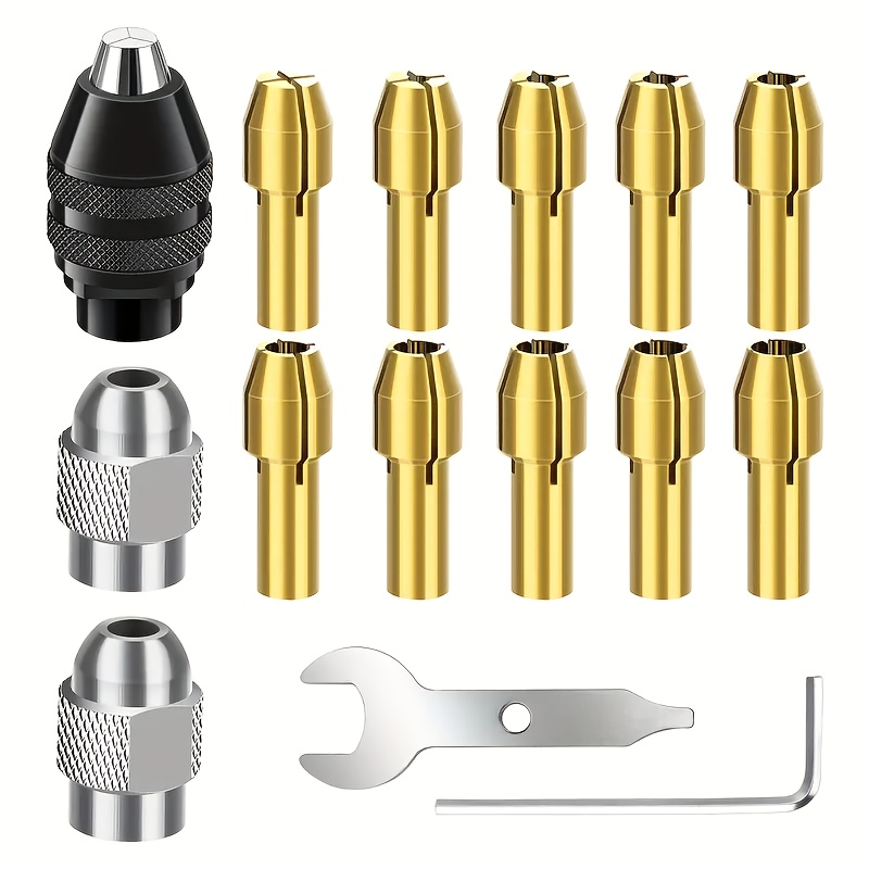 13pcs Home Portable Rotary Tool Set, Drill Adapter Kit With Brass And Metal Nut For Improved And , Mini Electric Grinder Accessories