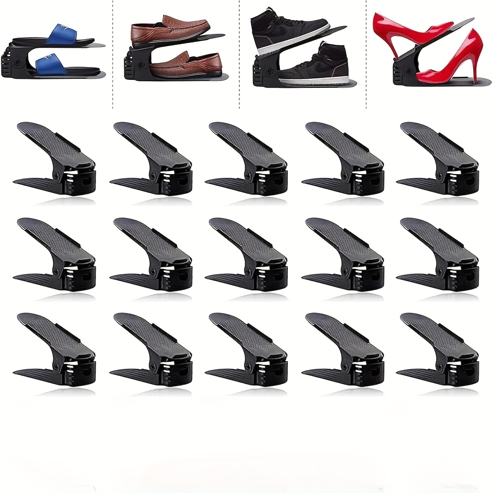 15pcs, -layer Shoe Rack Storage Box Can Adjust The Height, Shoe Organizer For Closet, Suitable For Entryway, , Living Room, Bedroom, Bathroom, Very Space-
