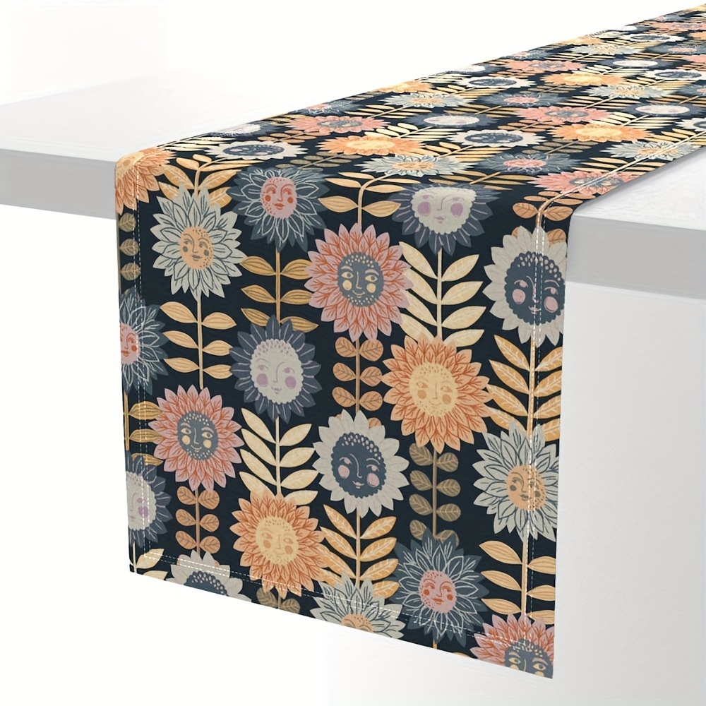 13x72 Inch Autumnal Sunflower Table Runner Kitchen Decor Rectangular