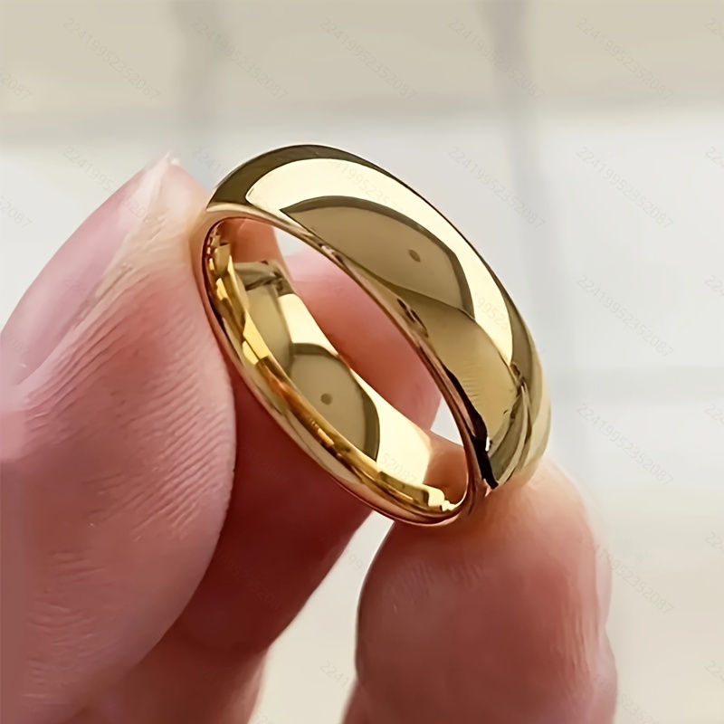 

Classic Gold Wedding Ring -6mm Curved Titanium Stainless Steel, 24k Gold Plated, Simple And Elegant Design, Suitable For All Seasons, Daily And Gift Occasions - Neutral