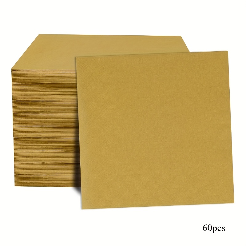 E-shop 60 Stück/Satz, 2 Schichten Weicher Dunkelbrauner Goldener Servietten, Ausbreitung 33Cm*33Cm, Kann Für: Hochzeit Geburtstagsparty Dekorative