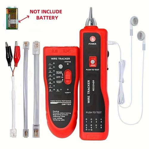 rj45 rj11 lan line tracer test 5 cat6 ethernet cable tracer with adjustable continuity check and audio output for network and testing 9v battery powered portable and