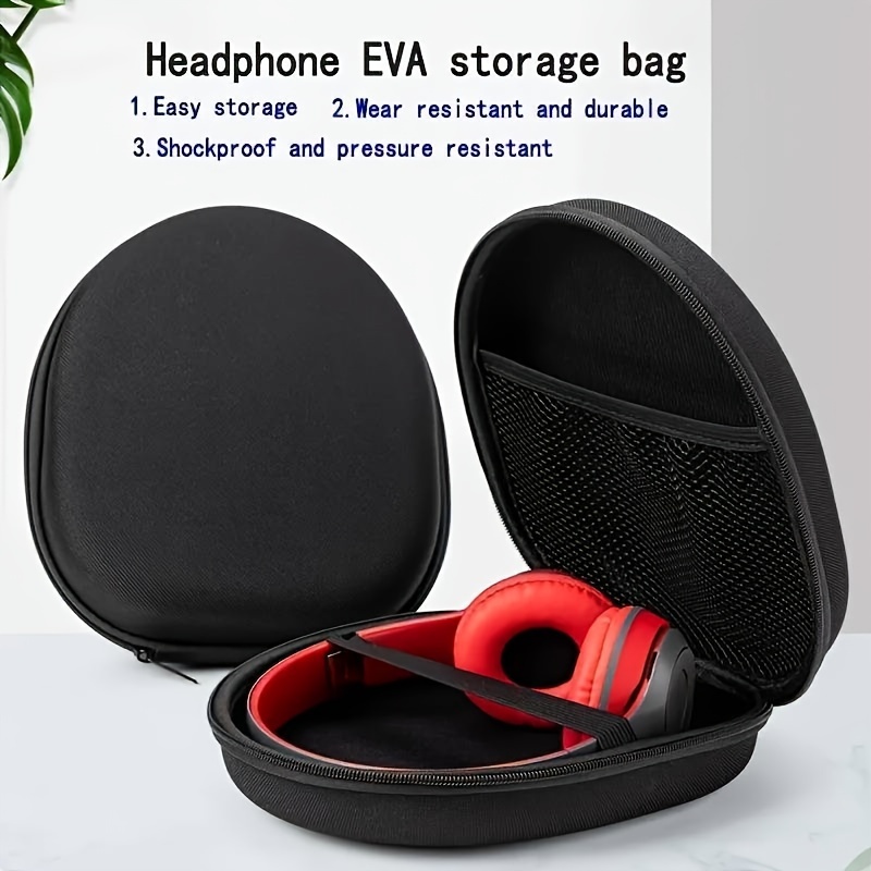 

Stylish Large Eva Headphone Case - Portable, Shockproof & Pressure-resistant Storage Bag For Wireless Earphones