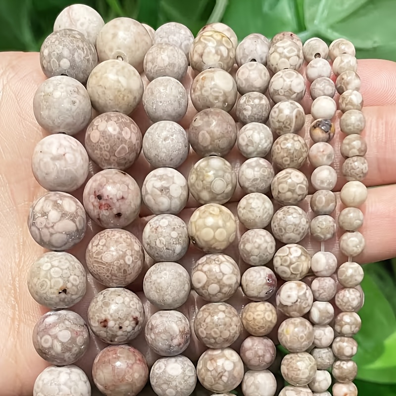 TEMU Maifan Stone Spacer Beads, In 4, 6, 8, 10, And 12mm Sizes, Featuring Unique Patterns And Perfect For Making Unisex Bracelets, Necklaces, And