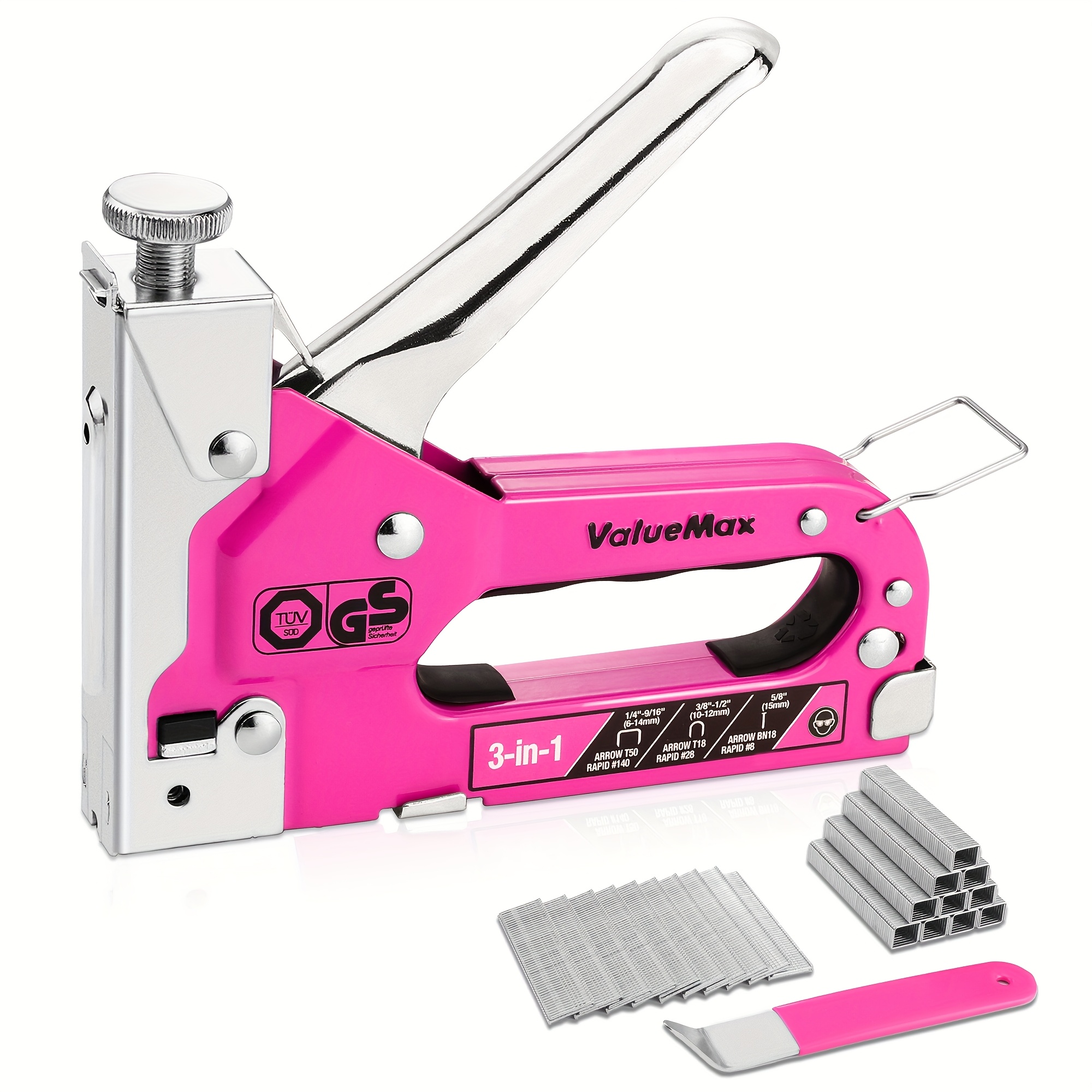 3 in 1 heavy duty pink manual staple gun adjustable - Temu United Kingdom