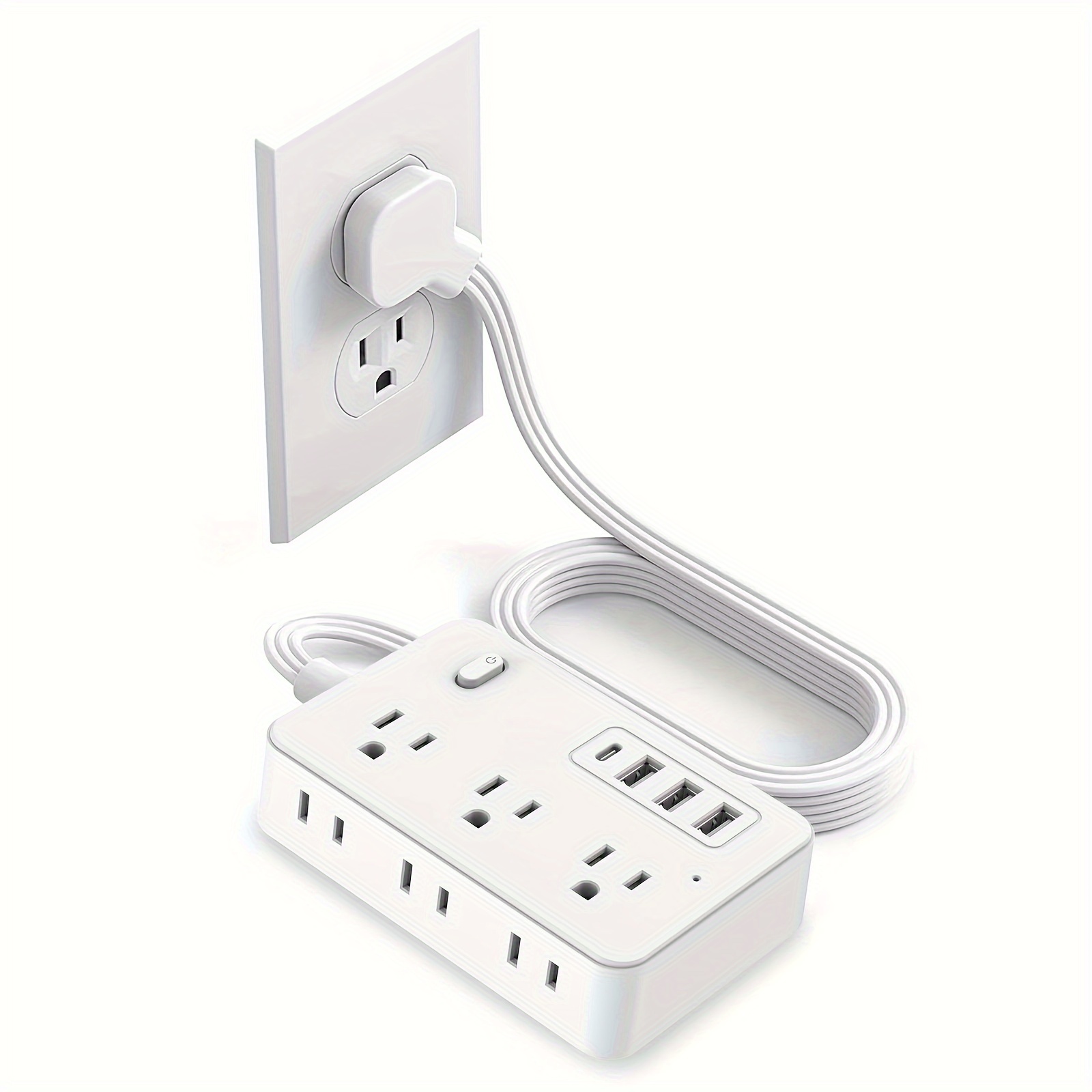 

6-outlet 3 Usb Usb-c, 5-foot , -mounted For , , , Dorm , Us , 110v-130v,