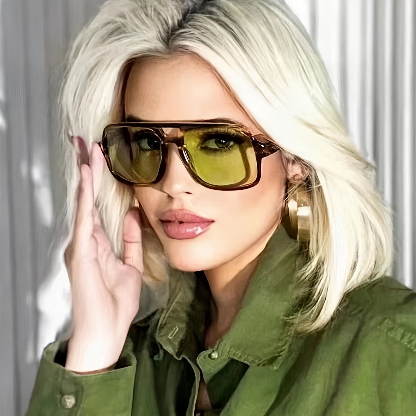 

Fashionable Oversized Square Glasses For Women - Vintage Style, Stylish Glasses, , Suitable For Beach And Party