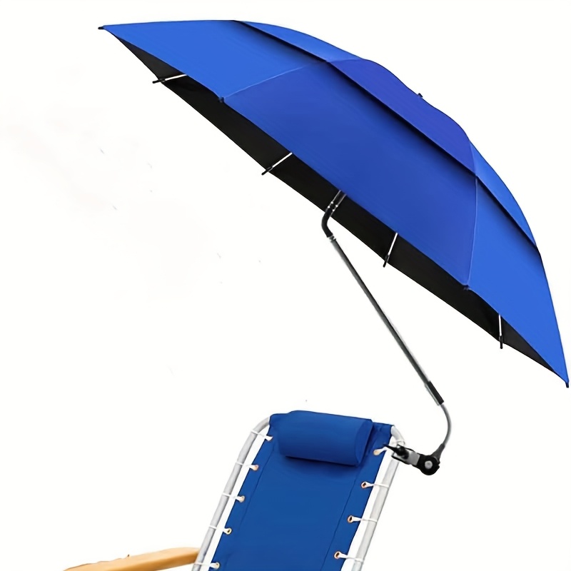 E-shop 1 Stück Camping Faltbarer Sonnenschirm Strandschirm mit Clip, UV-Schutz, Outdoor Sonnenschutz Doppelschicht Sonnenschutz -Schirm