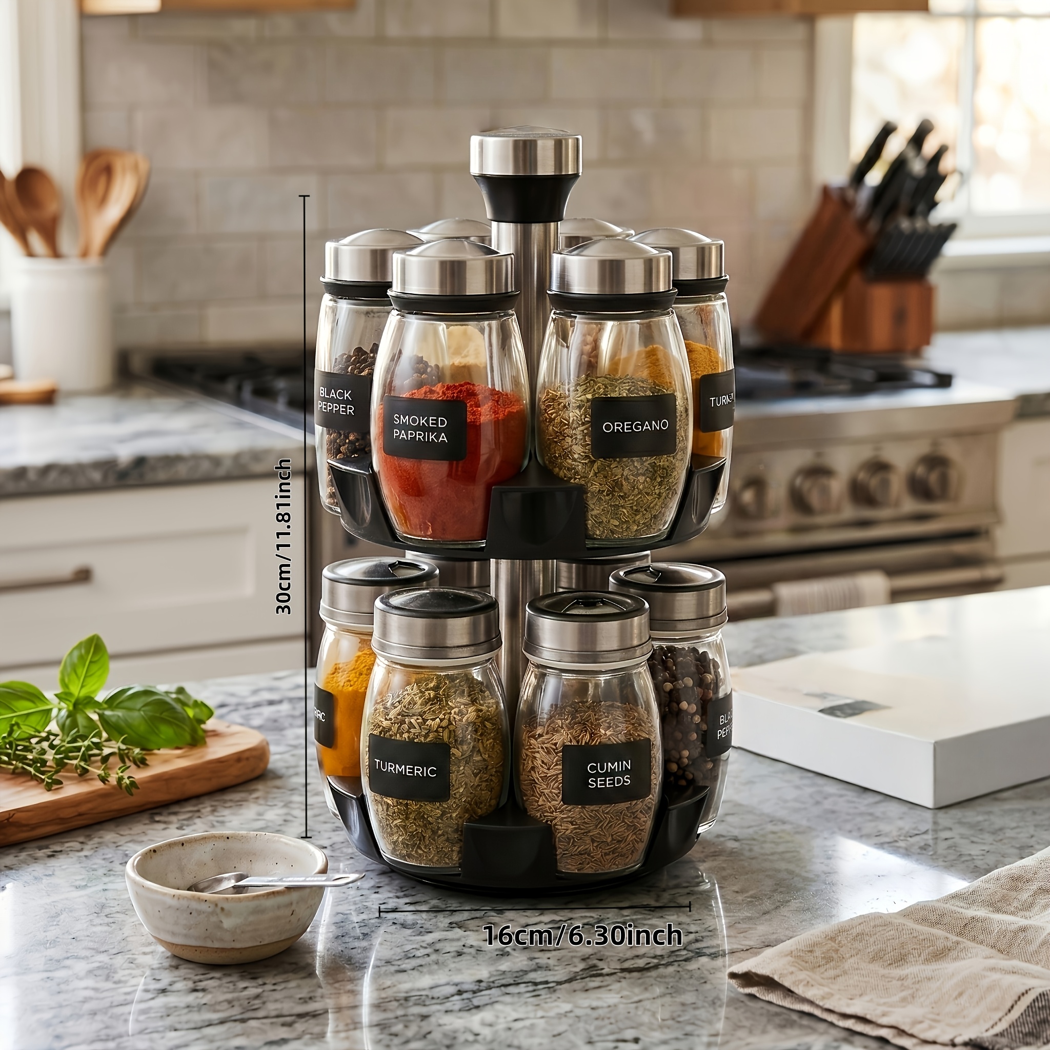 Temu – TEMU 6pcs/12pcs Glass Jar Bottle Set, For Kitchen Organizers And Storage, Pantry Organizers And Storage, Spices Organizers And Storage, Kitchen