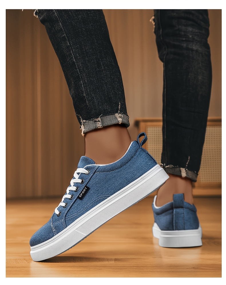 Baskets en Toile Homme Style Skateboard Chaussures en toile pour hommes, chaussures décontractées pour étudiants, chaussures de skateboard tendance, baskets athlétiques polyvalentes