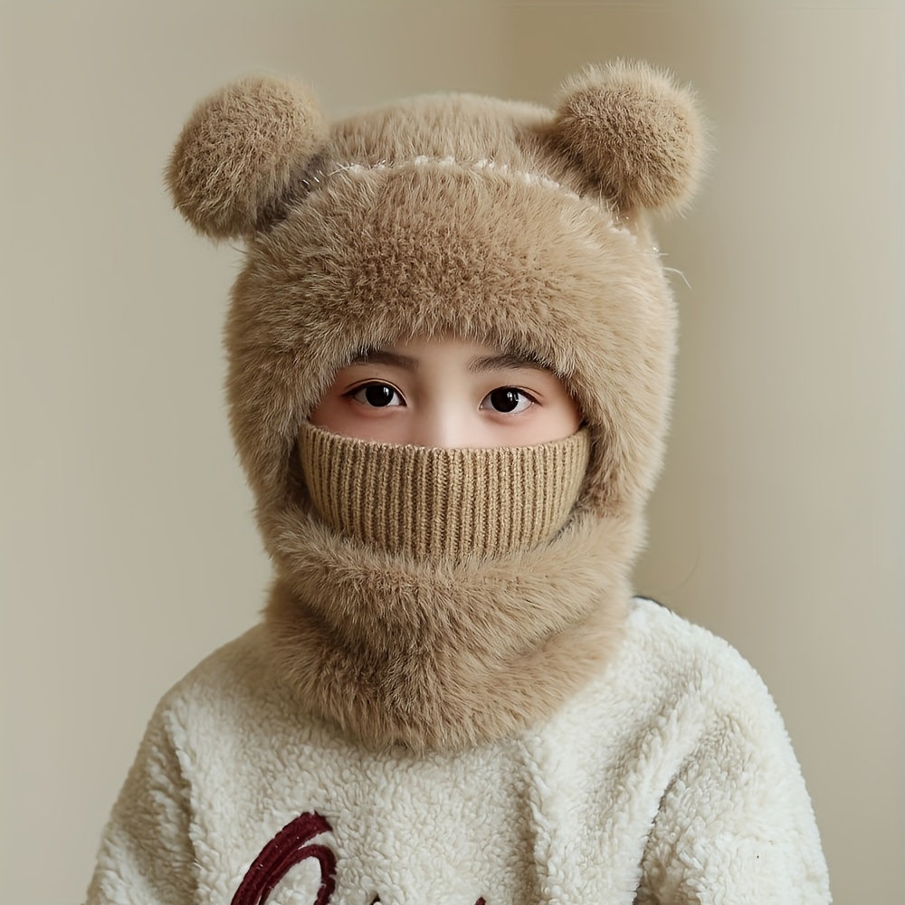 Unisex Autumn Winter Pullover Hat with Neck Gaiter