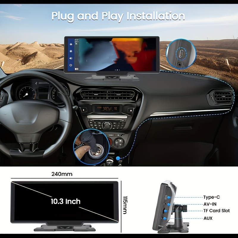 AUTORADIO PORTATILE 10,26 Android 13 Wireless CarPlay Android
