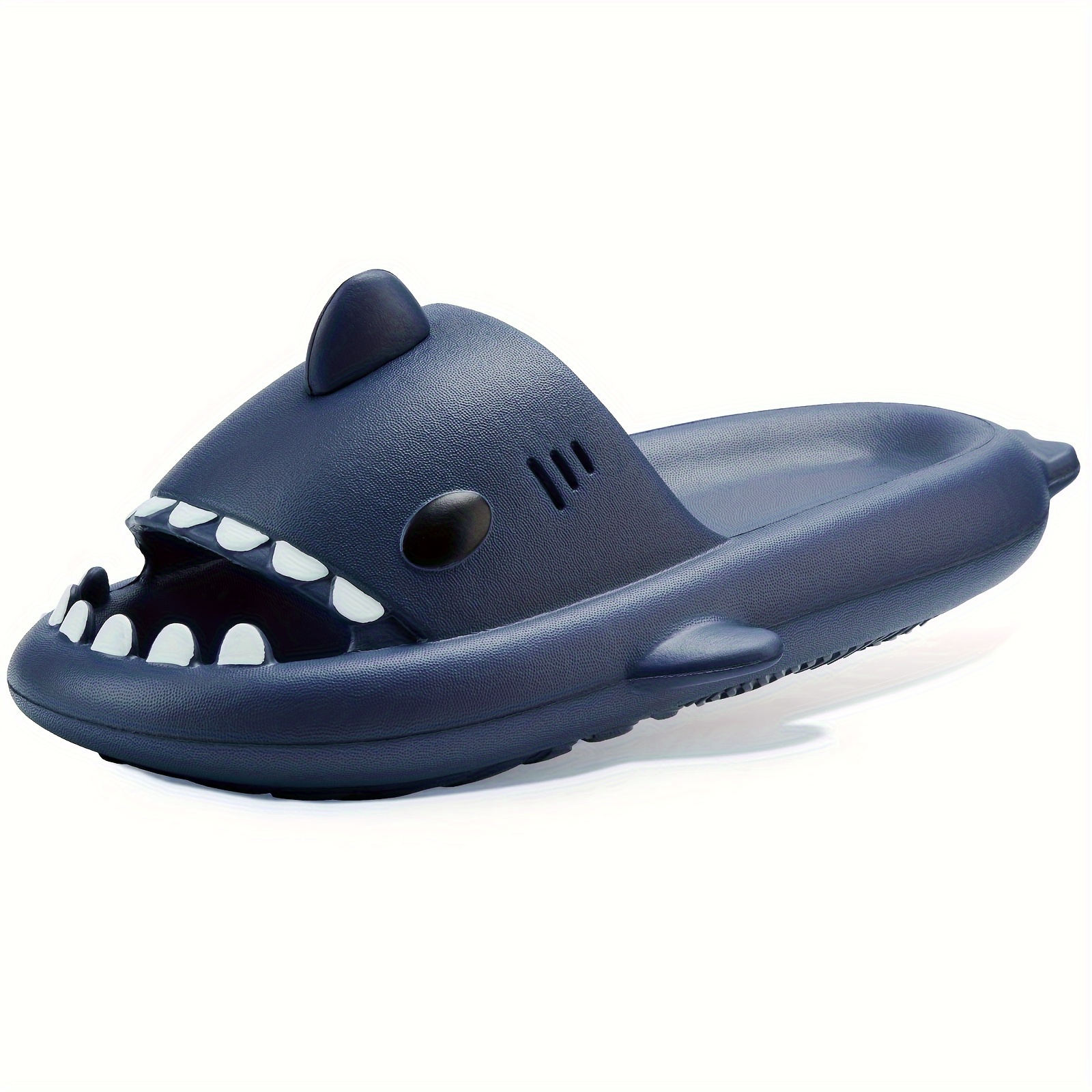 

Unisex Shark Design Pillow Slides, Fashion Solid Color Eva Indoor & Outdoor Shoes, Bathroom Beach Summer Slides