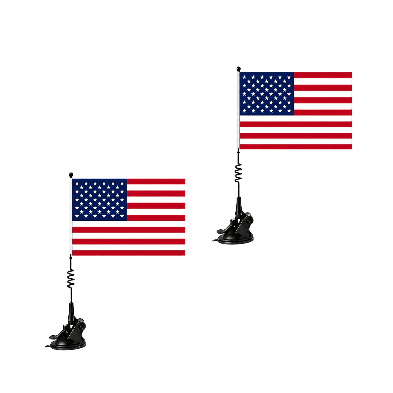 2pcs Car Flags, Multi Options , ./german/australian/u.k./canada/japan/ireland , Suction Cup+spring Flag Pole Design, Ideal For National Celebration Events Like Day And Daily Decoration.