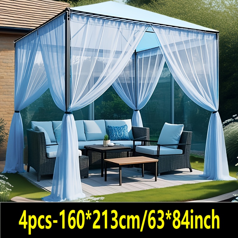 TEMU Moustiquaire de camping pour tonnelle, 4/2/1 pièce, disponible en 4 couleurs : vert, , bleu marine, noir. découpée en DIY pour une utilisation
