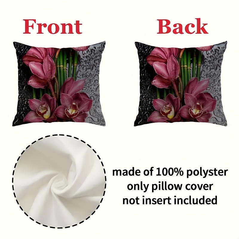TEMU New Floral Short Plush Decorative Pillowcase, Double-sided Print In 3 Sizes: 60cm X 60cm, 65cm X 65cm, And 70cm X 70cm. Soft, Light