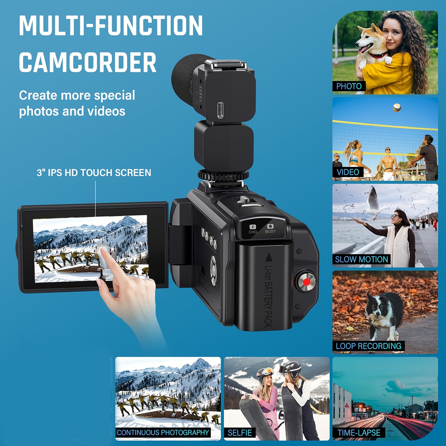 MERVNE 6K Video Camera Camcorder, 64MP 18X Digital Zoom IR Night