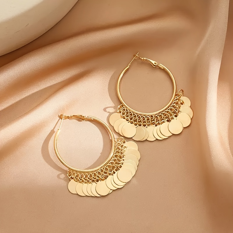 Women's Metallic Sequin Earrings — Elegant and Versatile