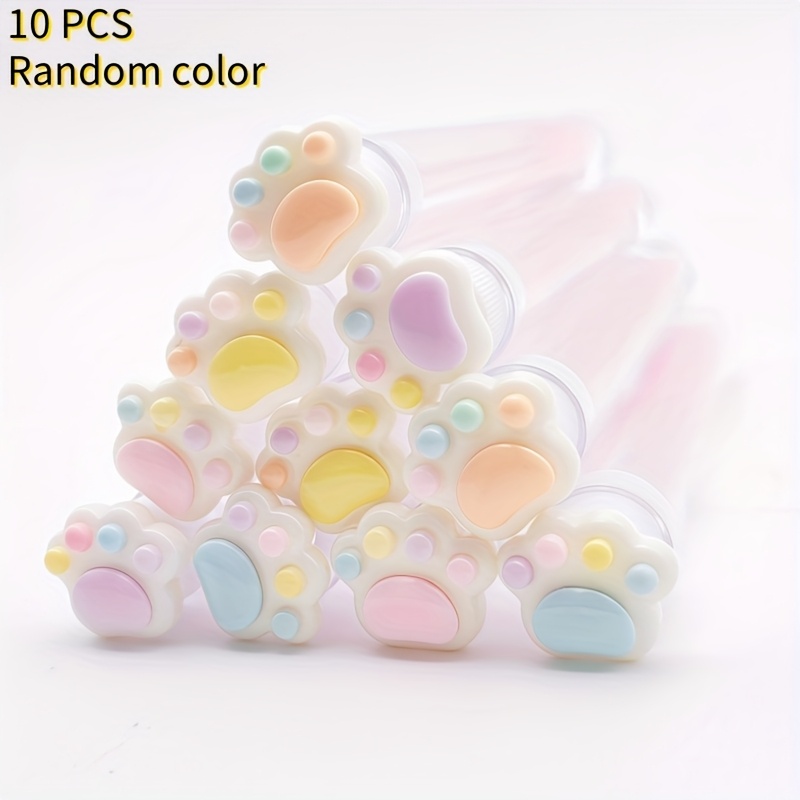 TEMU 10/20pcs Cute Cat Claw Pattern Eyelash Comb Eyebrow Brush, Colorful, Independent Tube, Used For Eyelash Extension And Makeup Application, Random