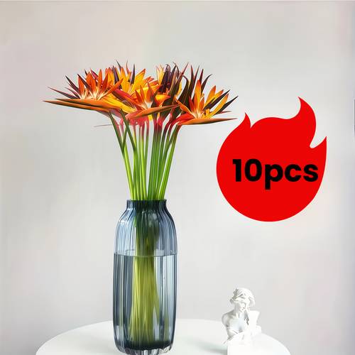 10pcs of artificial bird paradise plants weddings anniversaries and holiday gifts st patricks day mothers day fathers day suitable for spring and summer decoration throughout the year