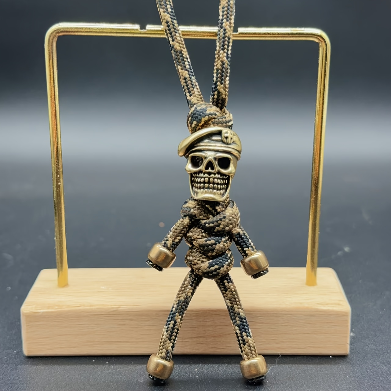 Image of This Vintage Brass Skull-shaped Keychain, Handcrafted With Care, Is Perfect For Collectors And Fans, Making It An Ideal Gift, Edc Accessory, Or Decoration For Men's Backpacks