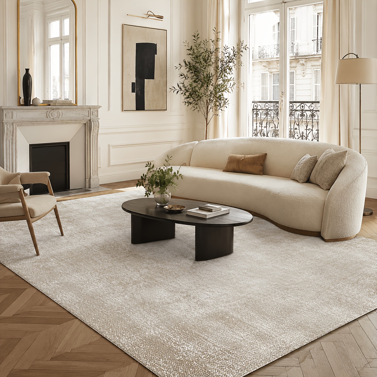 Image of Bohemian Rug, Persian Style Living Room Carpet - Vintage Design, Water-absorbent, Non-shedding - For Living Room, Bedroom, Hotel & (160x230cm),, Outdoor Rug