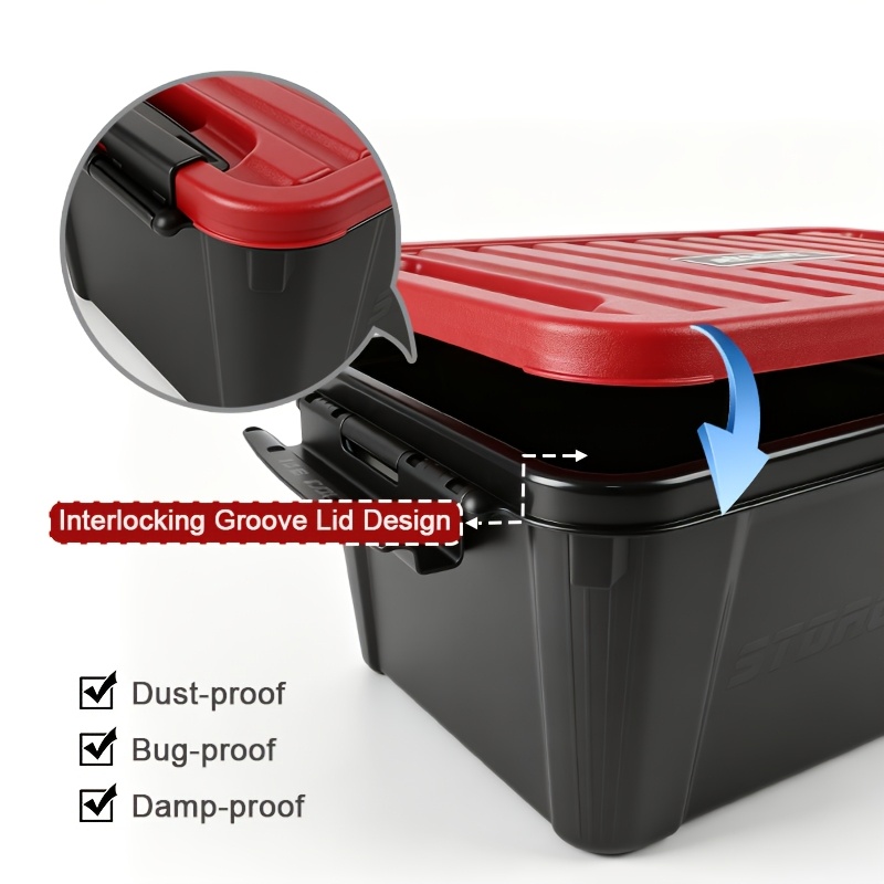 EKOA 35L Storage Boxes with Lids, Durable Plastic Organisers