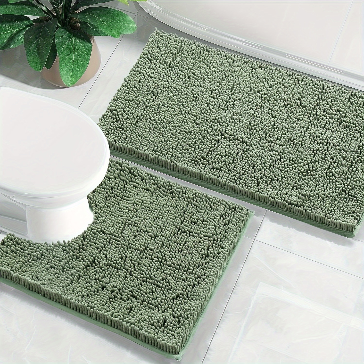 Alfombras de baño Tapetes para baño antideslizante de chenilla de lujo  alfombra de baño alfombra extra suave y absorbente Tapetes peludos lavables  de
