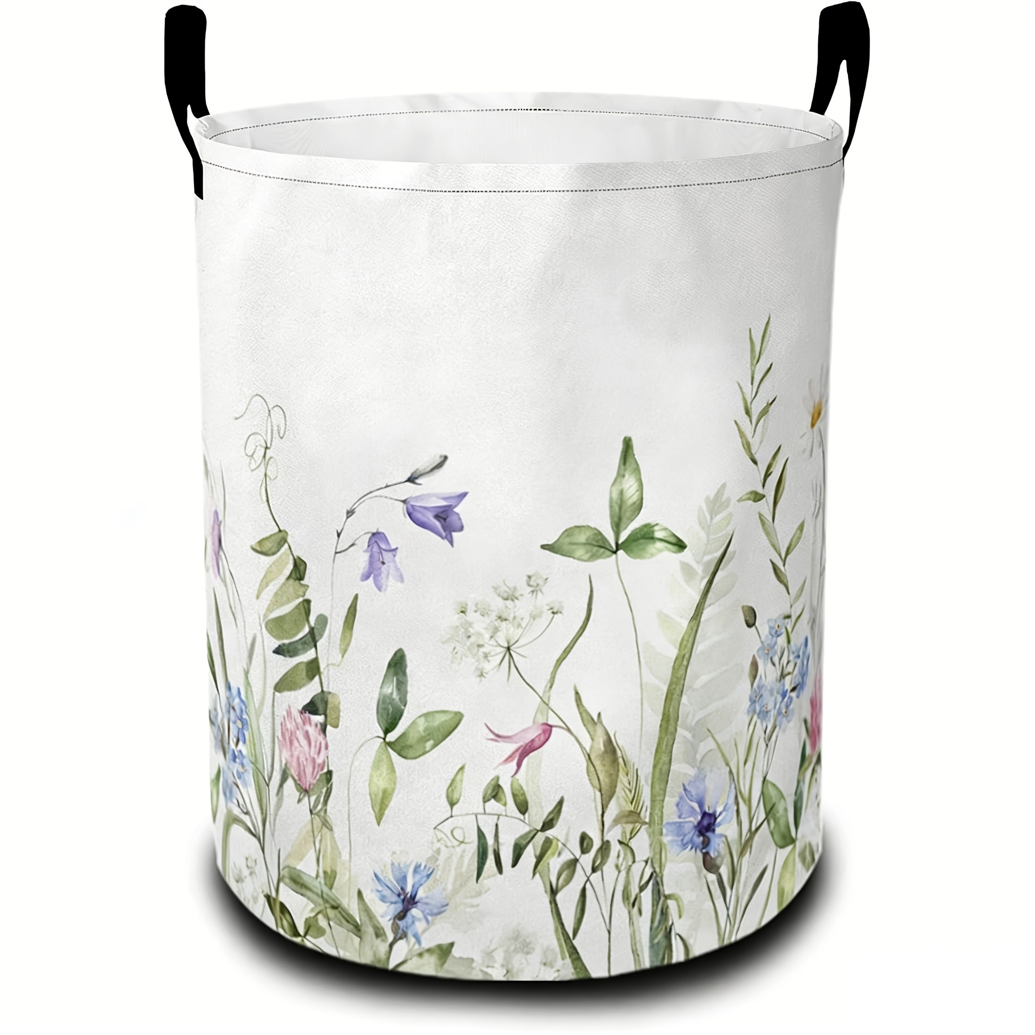 TEMU 1pc Vintage Laundry Basket - Foldable Laundry Bin, Portable High-style Foldable Laundry Basket Storage Bucket With Handle, Canvas Material,