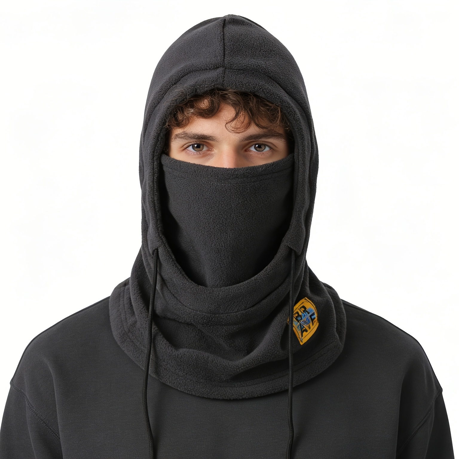 Winter Drawstring Balaclava Hat, Windproof Ski Mask, Solid Color Bicycle Neck Gaiter, Outdoor Cold-resistant Mask, Women's Hooded Scarf, Men's Balaclava Hat, Fully Warm Integrated Hat