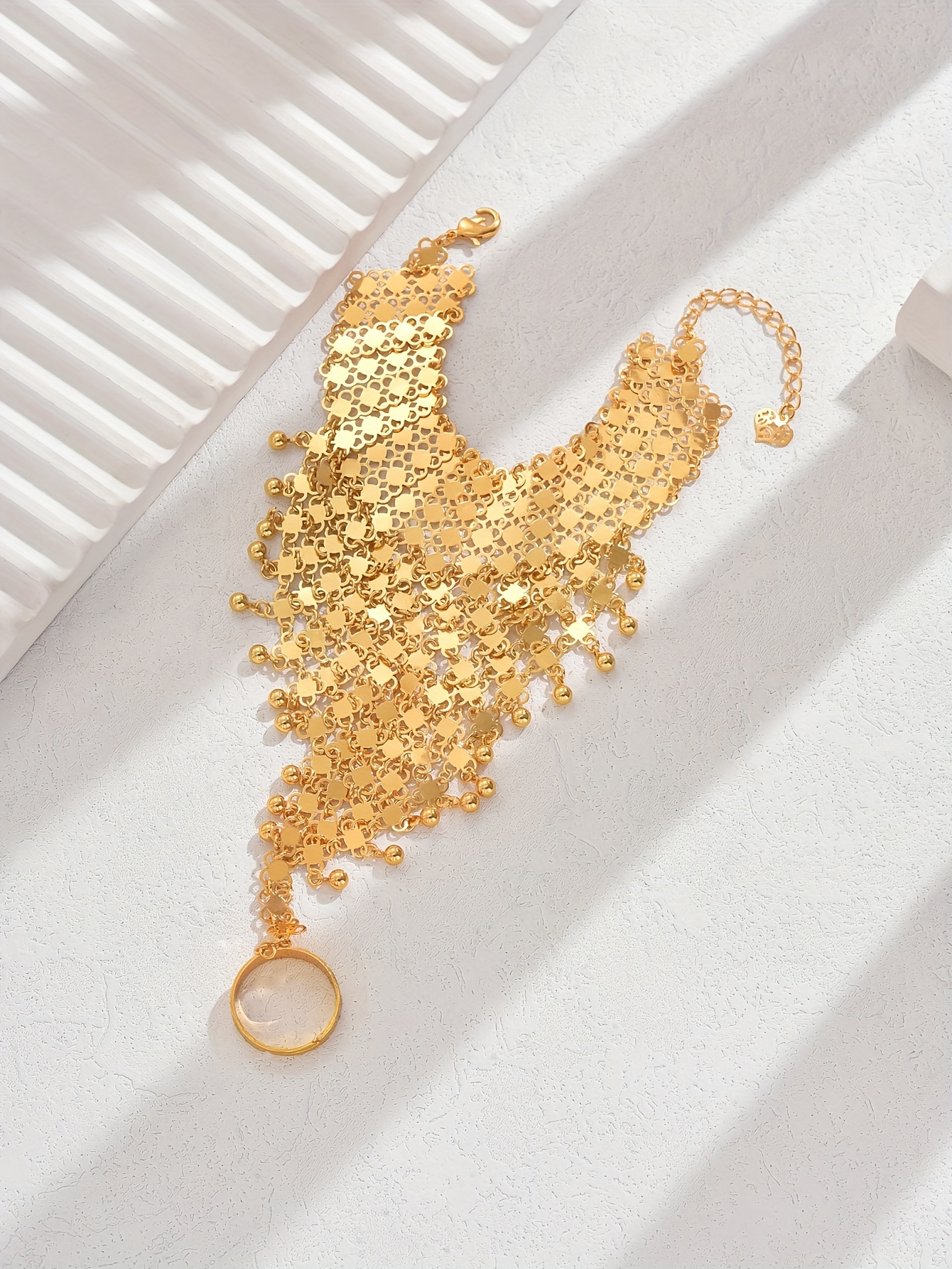 elegant vintage inspired floral finger bracelet perfect for weddings banquets all season wear flower bracelet details 2
