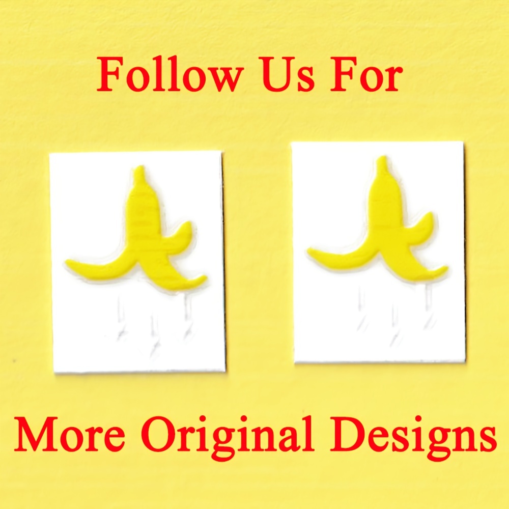 Polyethylene Terephthalate Banana Decal For Car Blank Button, Fantasy Themed, Reusable On Glass & Metal Surfaces, Pack Of 2