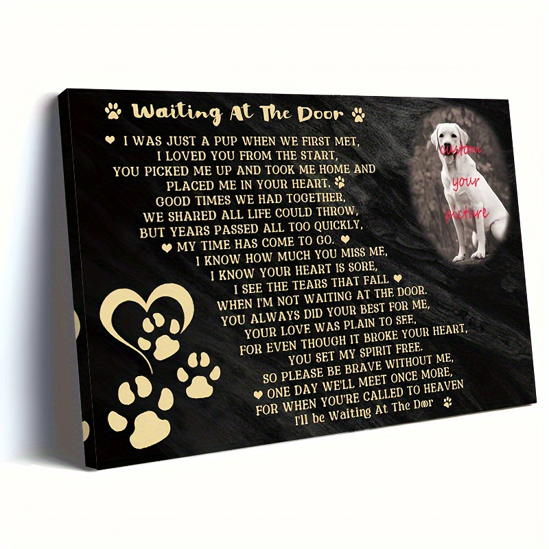 

Custom Dog Memorial Canvas - Personalized Photo With Wooden Frame, ' Be ' Gift For Pet Lovers, Ready To Hang 11.8x15.7 Inches, Dog Decor, Room Decor