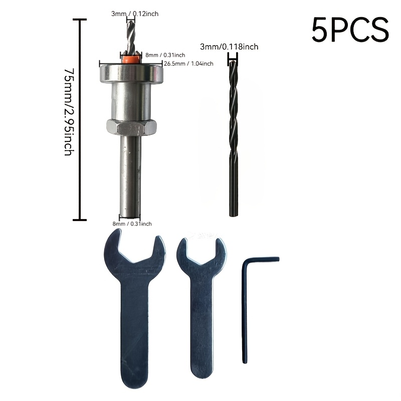 Image of 5pcs Countersink Drill Bit Set - Features Anti-kickback Design For Easy, Clean Screw Installation In Wood
