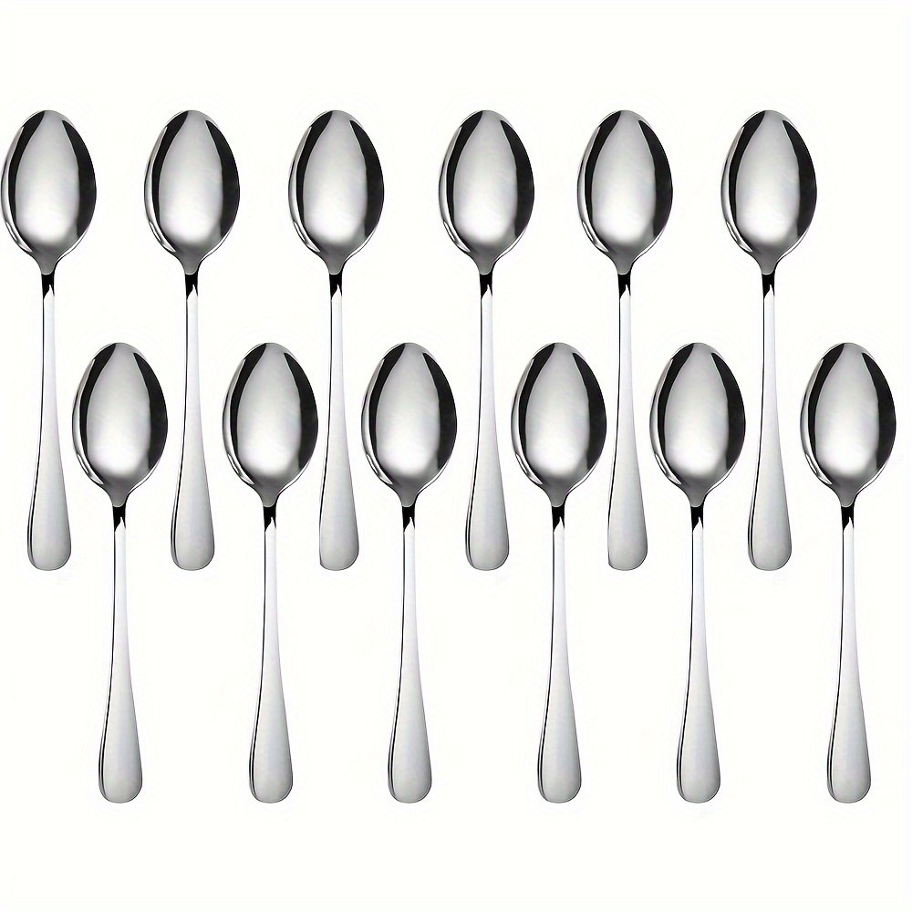 TEMU 12pcs Stainless Steel Dessert Spoon Set - 5.39