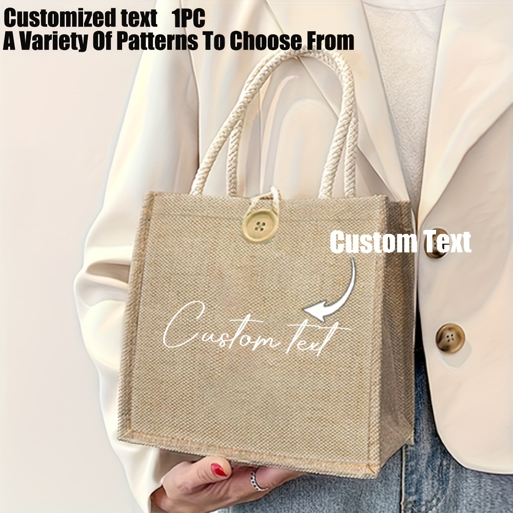 TEMU Mini Handbags, Bag Shapes, Customized Text, Personalized Handbags, Flower And Letter Printing, High Quality Customization, Women's Gifts,