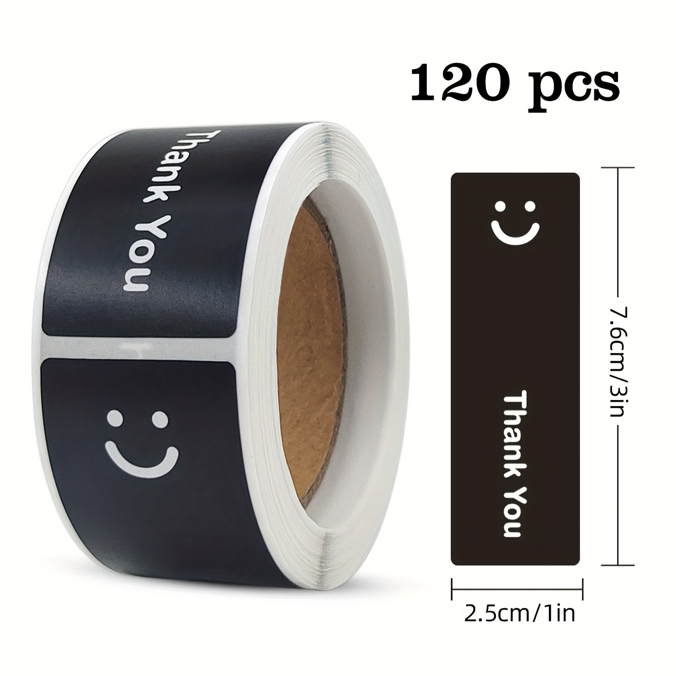 TEMU 120 Stickers/roll Black And White Face Thank You Sealing Stickers, Thankyou Small Business Thank You Labels, Flower Envelope Thank You For Your