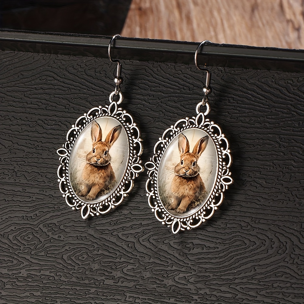 1 Pair Vintage Earring Glass Dome Dangle Earrings Gift For Friend