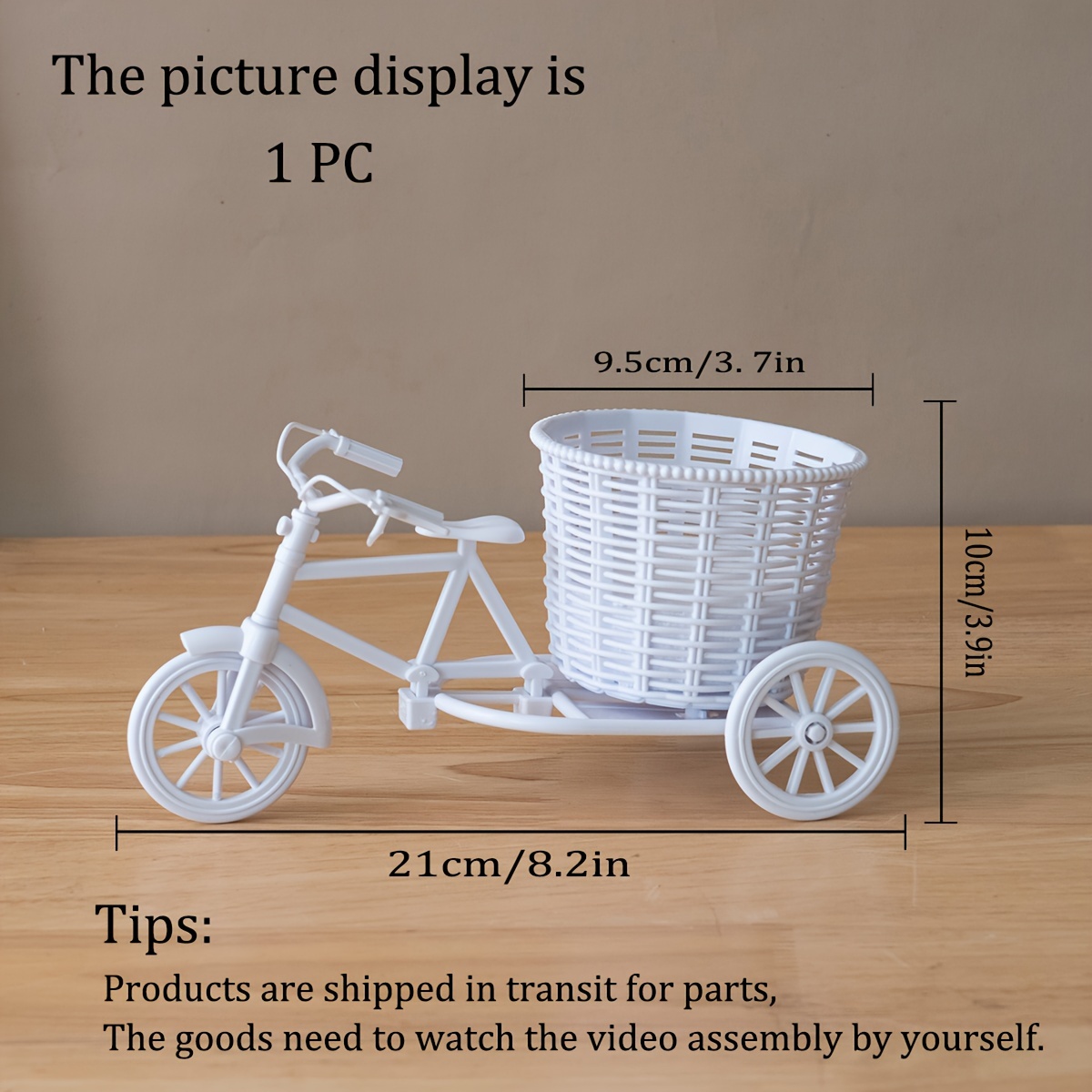 TEMU 1pc Artificial Flower Nostalgic Bicycle, Garden Nostalgic Bicycle Storage, Suitable For Home Office Desk Decoration Plant Stand Suitable For Home Wedding Decoration ( Required)