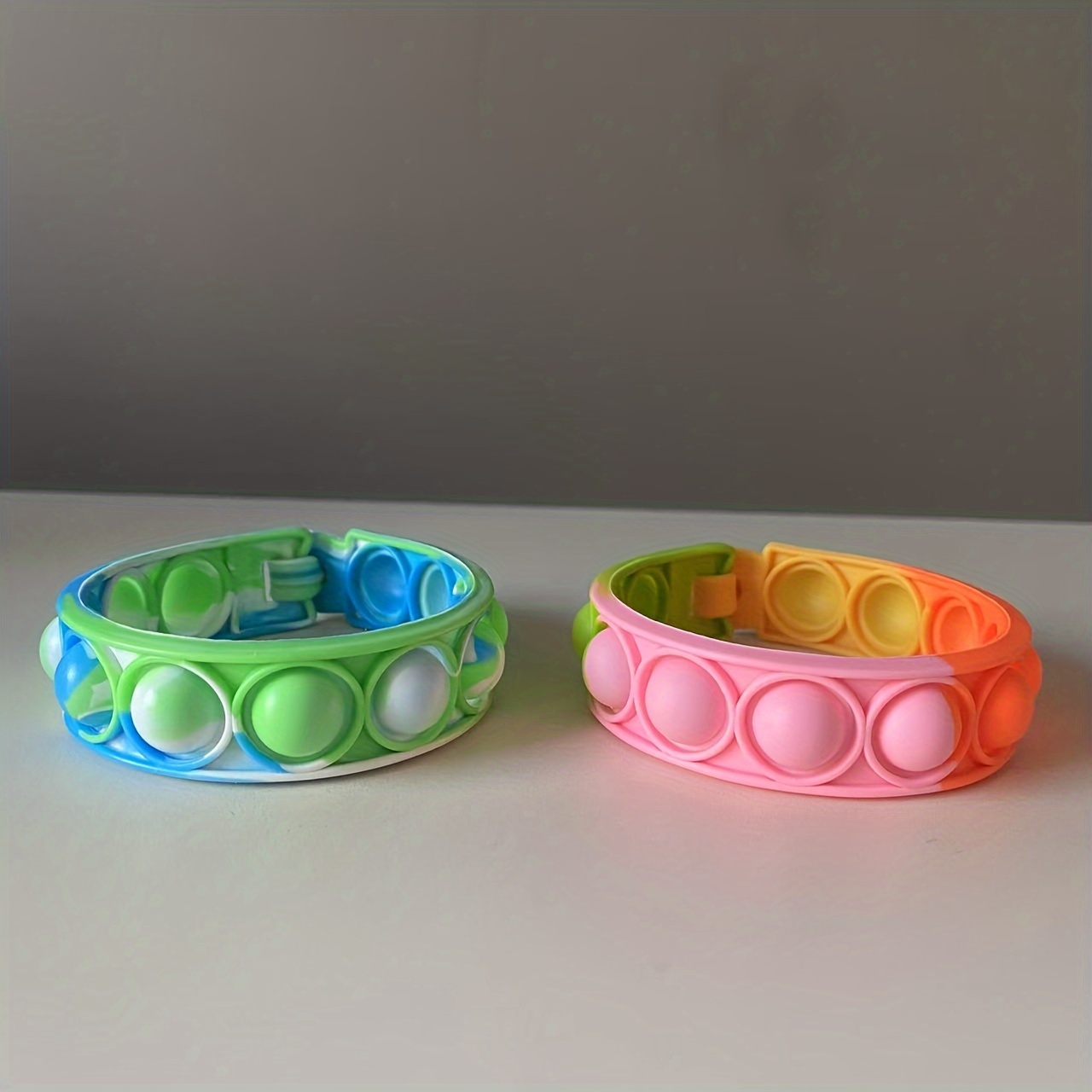 Colorful Silicone Bubble Fidget Wristbands for Stress Relief, Kids & Party