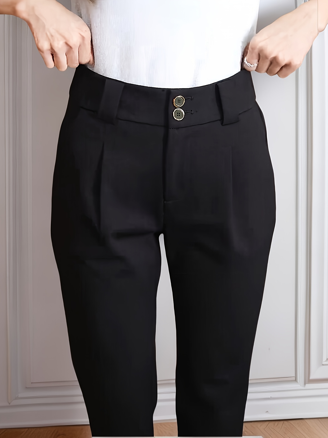 Office Trousers Elasticated Waist Work Trousers Womens Women's