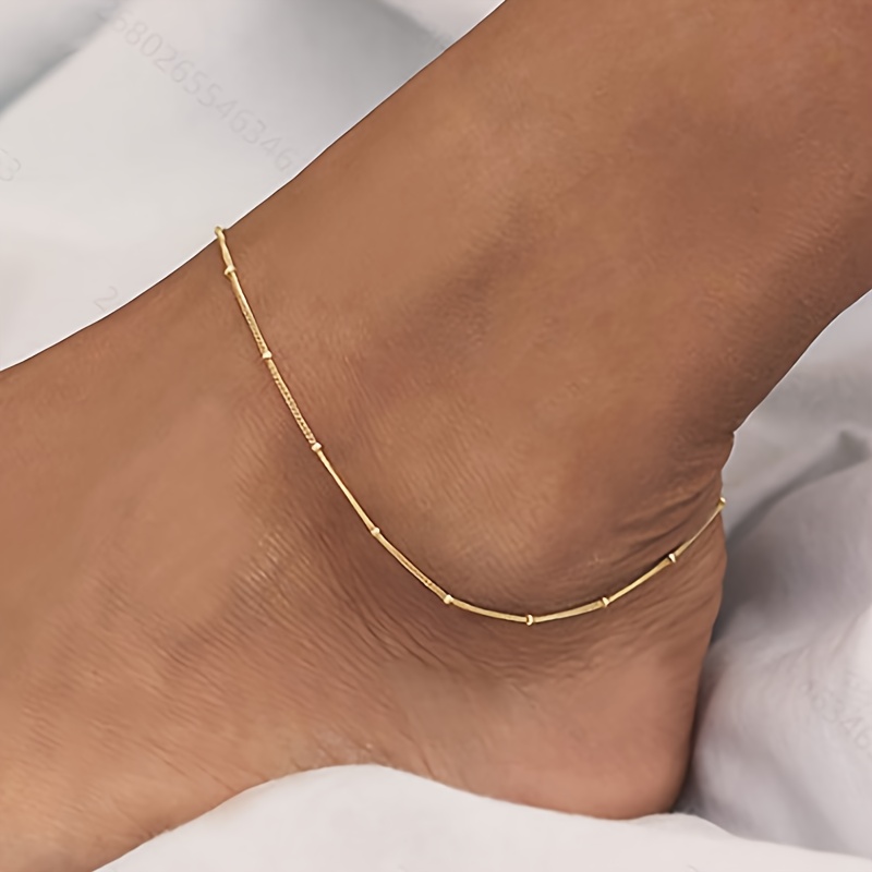 E-shop 1 Edelstahl Kugelkette Knöchelarmband. Aus Edelstahl, stilvoll, einfach und vielseitig. Ein modisches Knöchelarmband für Damen, geeignet für den